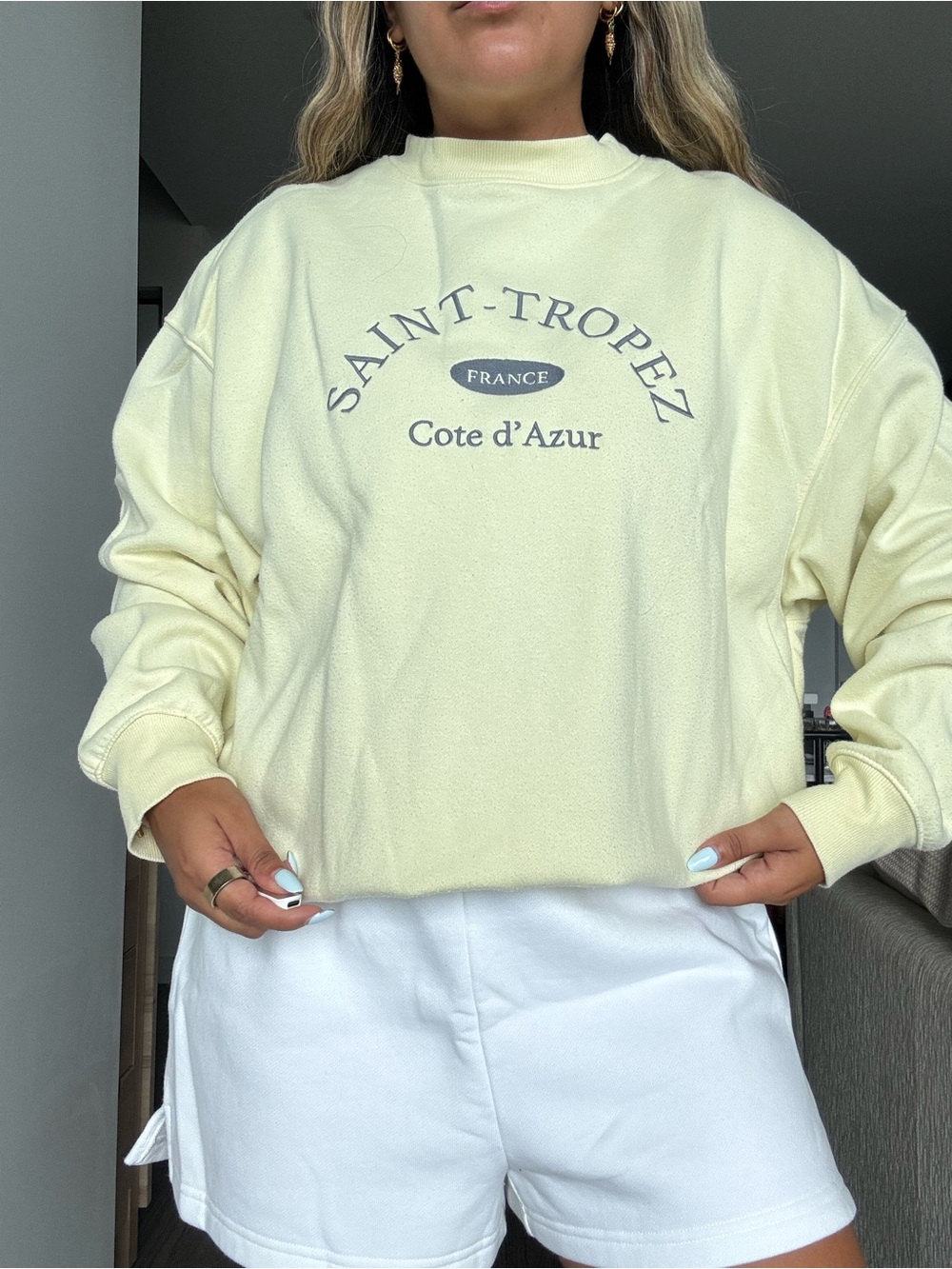 Target Pale Yellow 'Saint-Tropez' Crewneck Sweatshirt